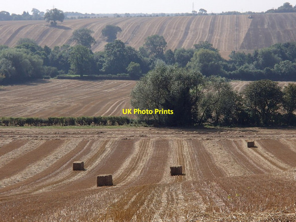 Photo 6"x4" September fields, valley of The Beck Kersall c2012