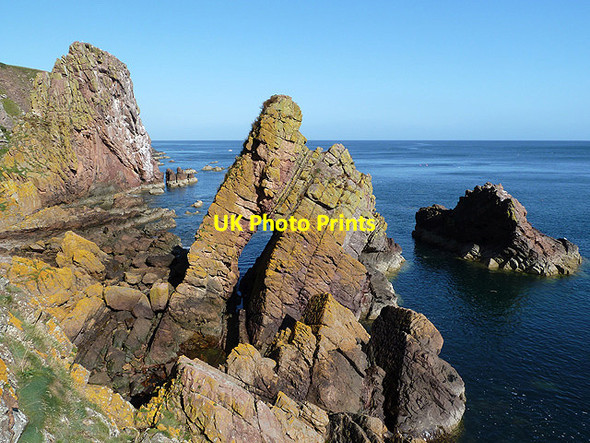 Photo 6"x4" Rock architecture at the Berwickshire Coast Eyemouth c2012