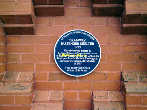Photo 6"x4" Ansdell Tram Shelter Blue Plaque Lytham St Anne's c2012