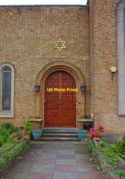 Photo 6"x4" St. Anne's Hebrew Congregation (2) - entrance door, 44 Orchard Road, St. Annes-on-Sea Lytham St Anne's c2012