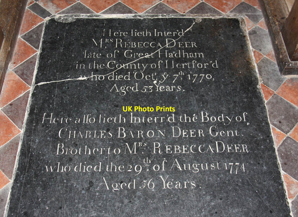 Photo 6"x4" St Helen, Little Eversden - Ledger slab Little Eversden c2012