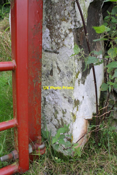 Photo 6"x4" Benchmark on gatepost of gateway on Sowden Beck Road East Witton c2012