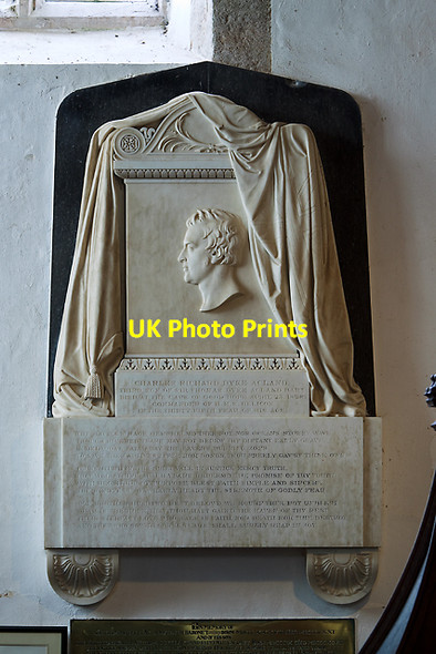 Photo 6"x4" All Saints church, Selworthy - monument to C R Dyke Acland Holnicote c2012