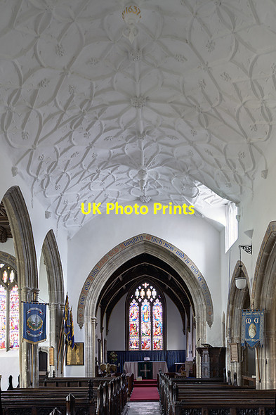Photo 6"x4" St Mary's church, East Brent  - nave ceiling East Brent c2012