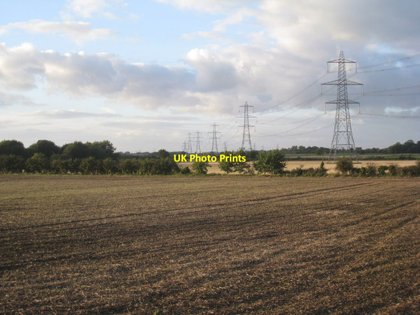 Photo 6"x4" Fields and pylons near Hardwick Farm Fenton\/SK8476 c2012