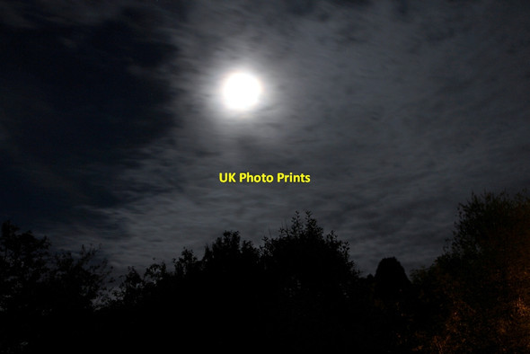 Photo 6"x4" Moonlight over Cregrina, Powys Cregrina c2012