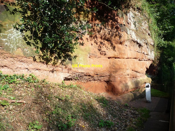 Photo 6"x4" Layers of deposition at Caldwall Lock Kidderminster c2012