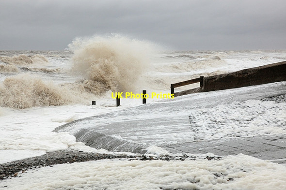 Photo 6"x4" A stormy day on Rossall Beach Cleveleys c2012