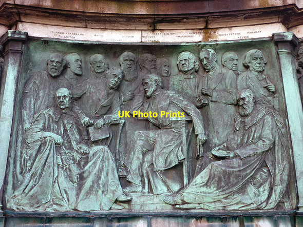 Photo 6"x4" The west panel, Victoria monument, Dalton Square Lancaster c2012
