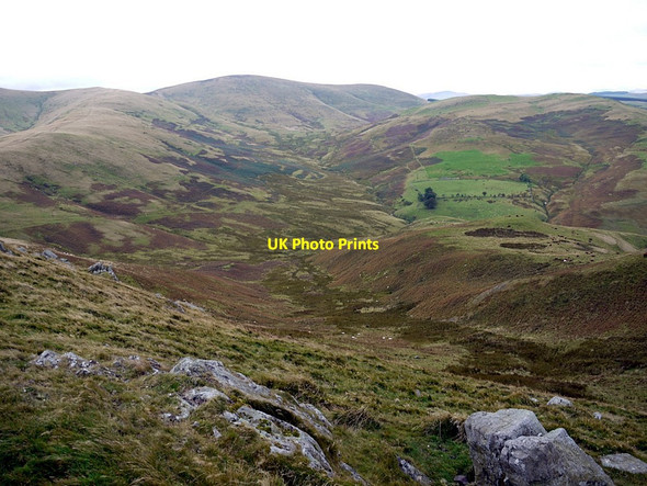 Photo 6"x4" South Dean & Halter Burn valley below the Pennine Way Old Halterburnhead c2012