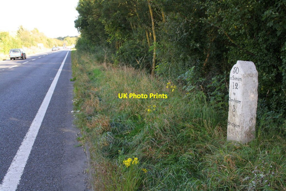Photo 6"x4" The A35 (Dorchester Road) at milestone 50 to Salisbury Uploders c2012