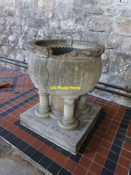 Photo 6"x4" Norman Font at St. Mary's church, Wirksworth Wirksworth c2012