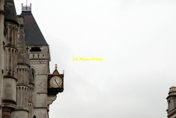 Photo 6"x4" Clock on the Royal Courts of Justice, London EC4 London c2012