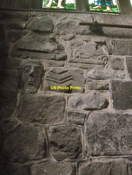 Photo 6"x4" Ancient wall carvings, Wirksworth parish church Wirksworth c2012