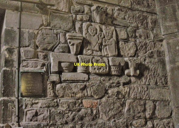 Photo 6"x4" Ancient wall carvings, Wirksworth parish church Wirksworth c2012 P1