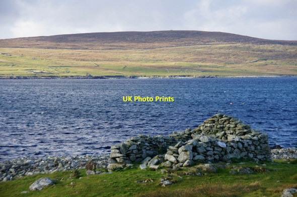 Photo 6"x4" Ruin on the shore of Ham of Muness Muness c2012