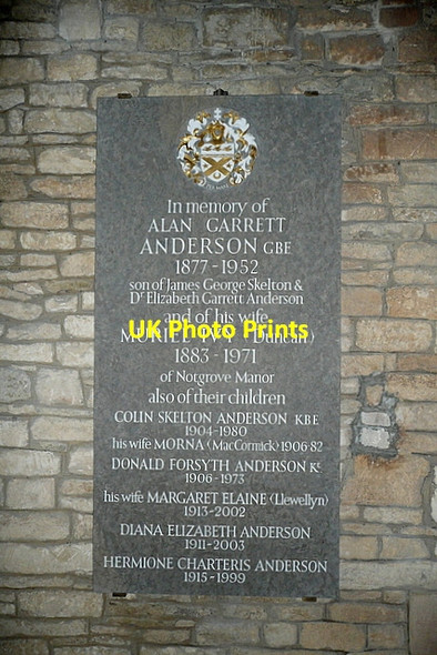 Photo 6"x4" Memorial in Notgrove church Notgrove c2012