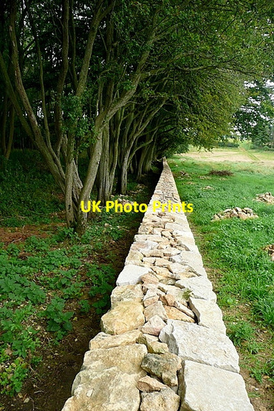 Photo 6"x4" Dry stone walling work in progress Clapton-on-the-Hill c2012 P1