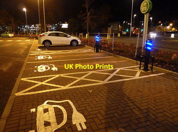 Photo 6"x4" Electric car charge points at ASDA, Galashiels Galashiels c2012