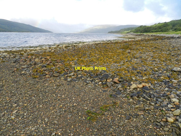Photo 6"x4" Expansive shingle beach along Loch Sunart Salen\/An Sailean c2012