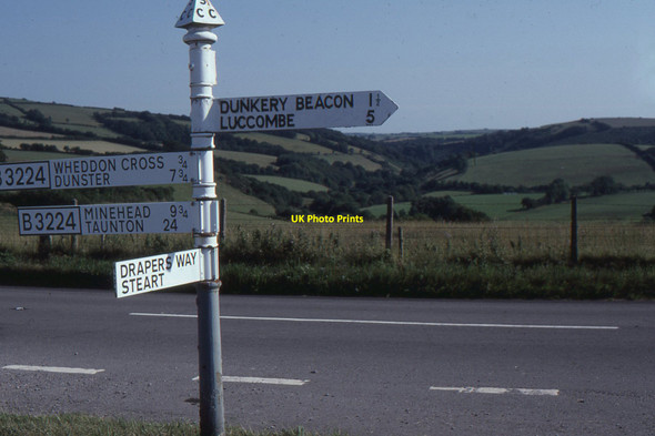 Photo 6"x4" Signpost, Blagdon Cross, Exmoor Cutcombe c1995
