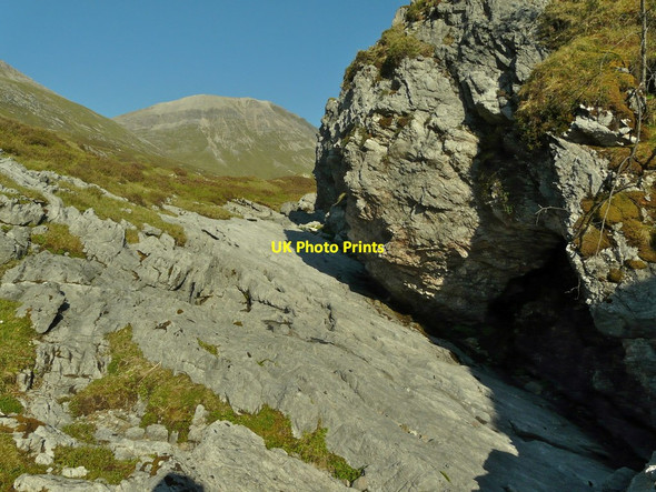 Photo 6"x4" Limestone exposure by the River Traligill Inchnadamph c2009