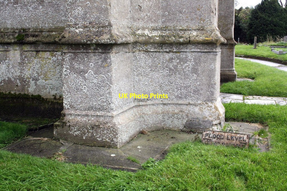 Photo 6"x4" Flood level marker beside St Mary's Church tower Bruton c2012