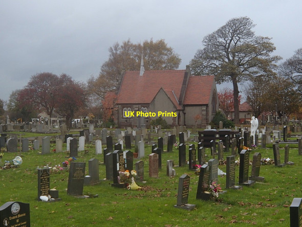 Photo 6"x4" Cemetery grounds and chapel, Torrisholme Lancaster c2012