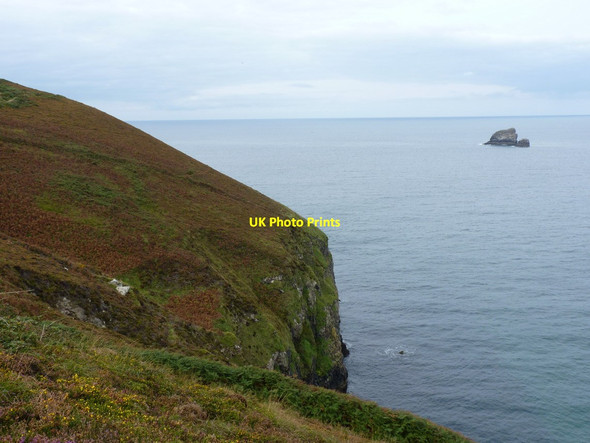 Photo 6"x4" Steep cliffs on the east side of Newdowns Head New Downs\/SW7051 c2012