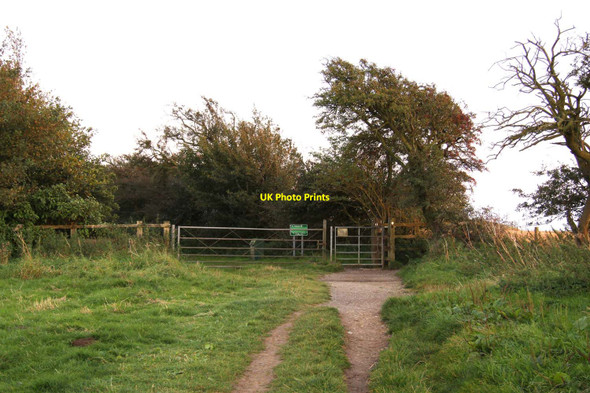 Photo 6"x4" The gates to the car park at Barbury Castle Overtown\/SU1579 c2012