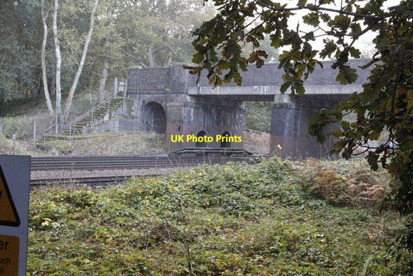 Photo 6"x4" Curzon rail bridge Pirbright Camp c2012