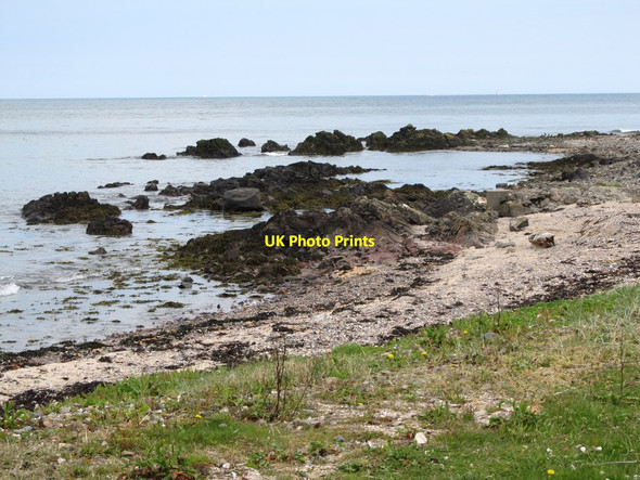 Photo 6"x4" Rocky shore by the Salthill sewage plant Helen's Bay c2012