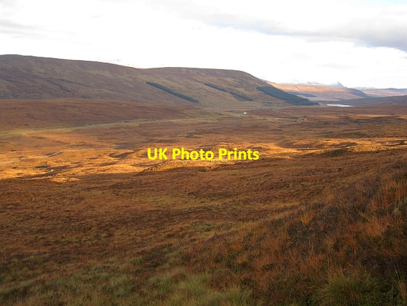 Photo 6"x4" Moorland at the head of Strathcarron Allt Gharagain c2012