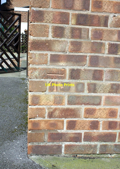 Photo 6"x4" Benchmark on #89 Yew Tree Crescent Melton Mowbray c2012
