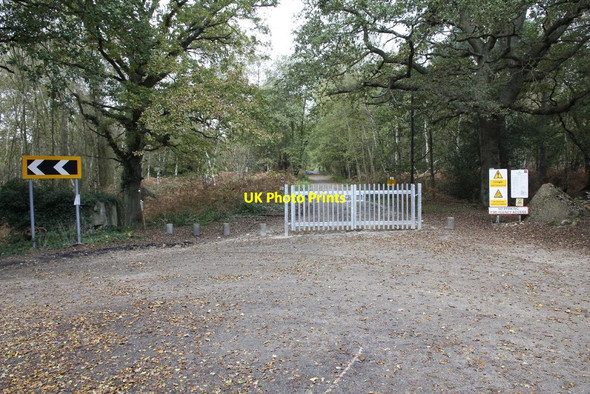 Photo 6"x4" Gate on the track Pirbright Camp c2012