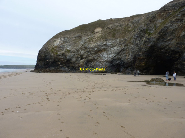 Photo 6"x4" Cliffs backing Perran beach at Carn Clew Perranporth c2012