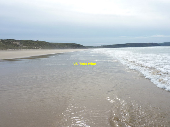 Photo 6"x4" Southwards on Perran Beach at low tide Holywell\/SW7658 c2012