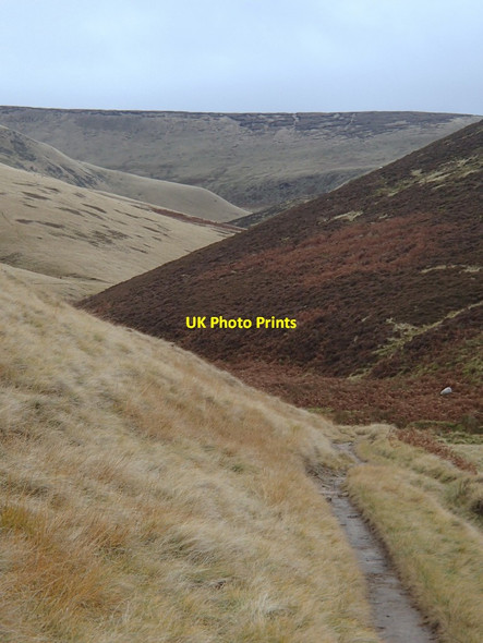 Photo 6"x4" First glimpse of the upper Shelf Brook valley Old Glossop c2012