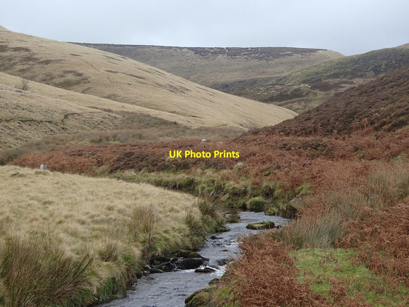 Photo 6"x4" Towards the headwaters of Shelf Brook Old Glossop c2012