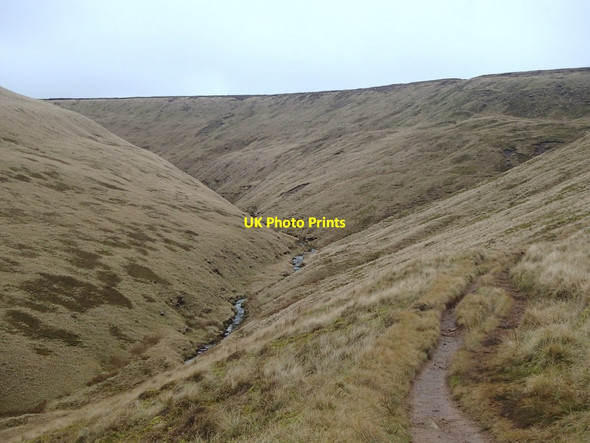 Photo 6"x4" Crooked Clough and Doctor's Gate path Doctor's Gate (Roman Road) c2012