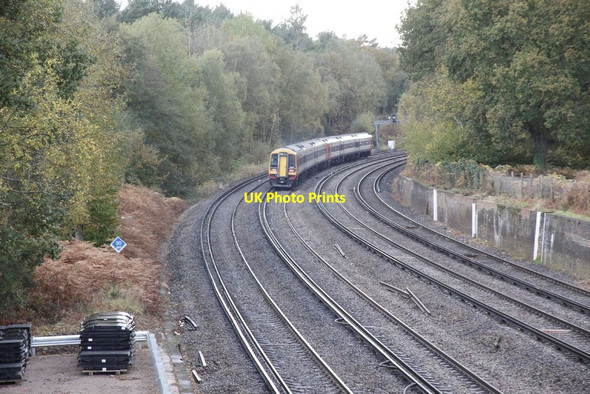 Photo 6"x4" Heading round the bend Pirbright Camp c2012