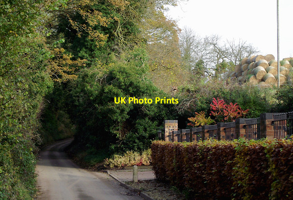 Photo 6"x4" Lane and hillside at Broughton, Shropshire Broughton\/SO8091 c2012