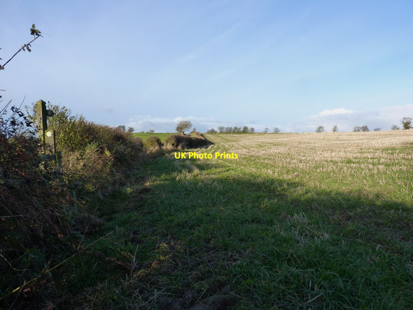 Photo 6"x4" Footpath through a stubble field Brunant\/SJ2809 c2012