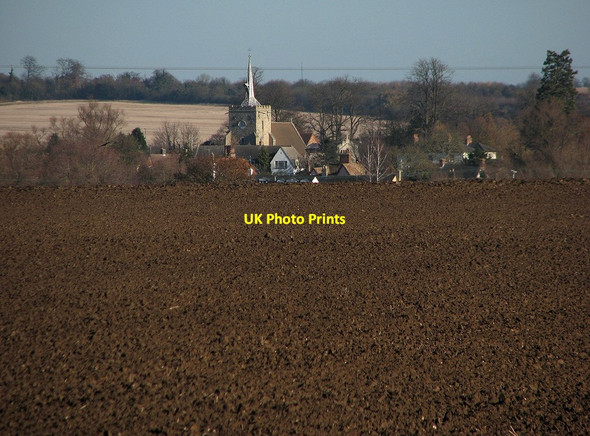 Photo 6"x4" Hinxton church from afar Hinxton c2012