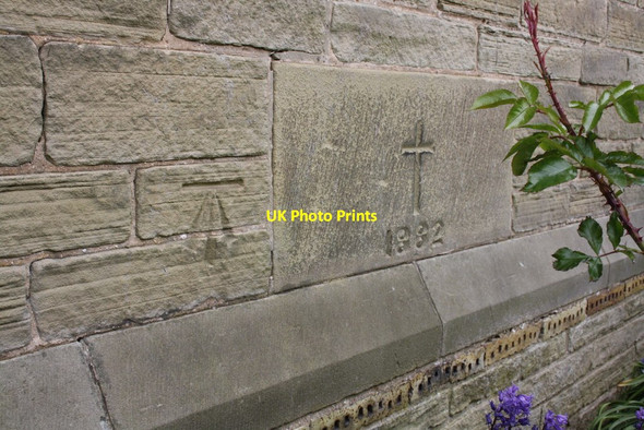 Photo 6"x4" Benchmark on St James Church Romanby Northallerton c2012