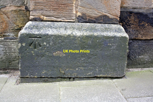 Photo 6"x4" Benchmark on Westgate Hill cemetery wall pier Newcastle upon Tyne c2012