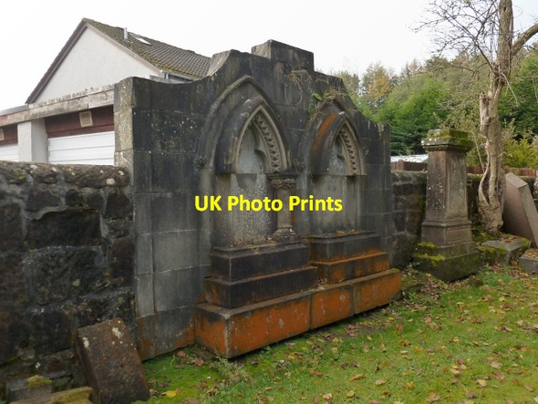 Photo 6"x4" Millburn Kirkyard: southern wall Alexandria c2012
