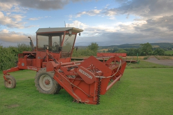 Photo 6"x4" Hesston Rape Swather, Browson Bank Farm Hutton Magna c2008