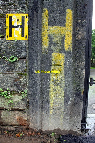 Photo 6"x4" Benchmark on gatepost at St Mary's Church entrance Maryport\/NY0336 c2012