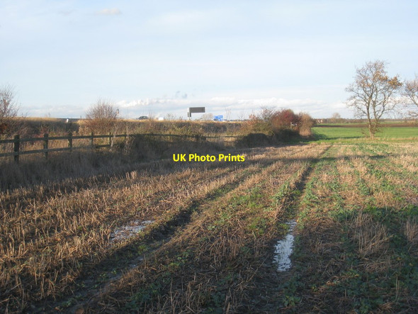 Photo 6"x4" Waterlogged field and motorway Moorends c2012
